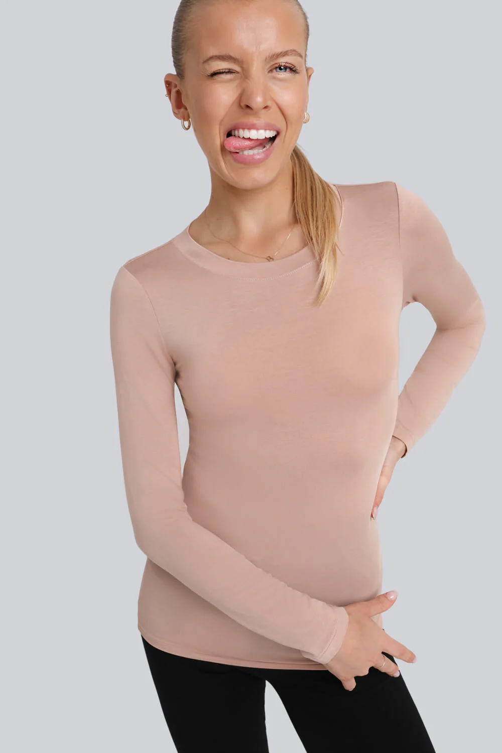 Longsleeve Miss Invisible C-neck Cappuccino - Image 5