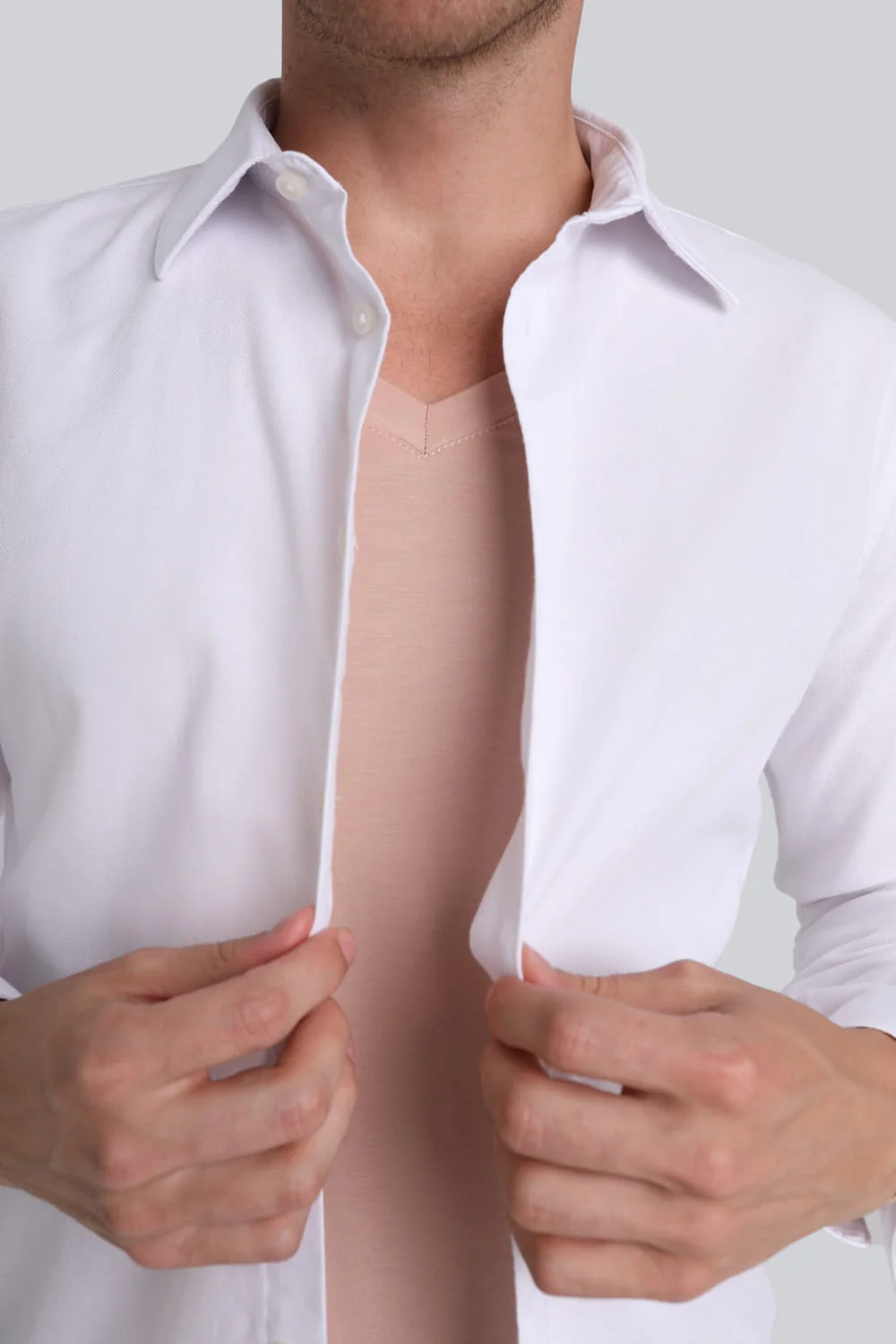 Longsleeve Mr Invisible V-neck Cappuccino - Image 3