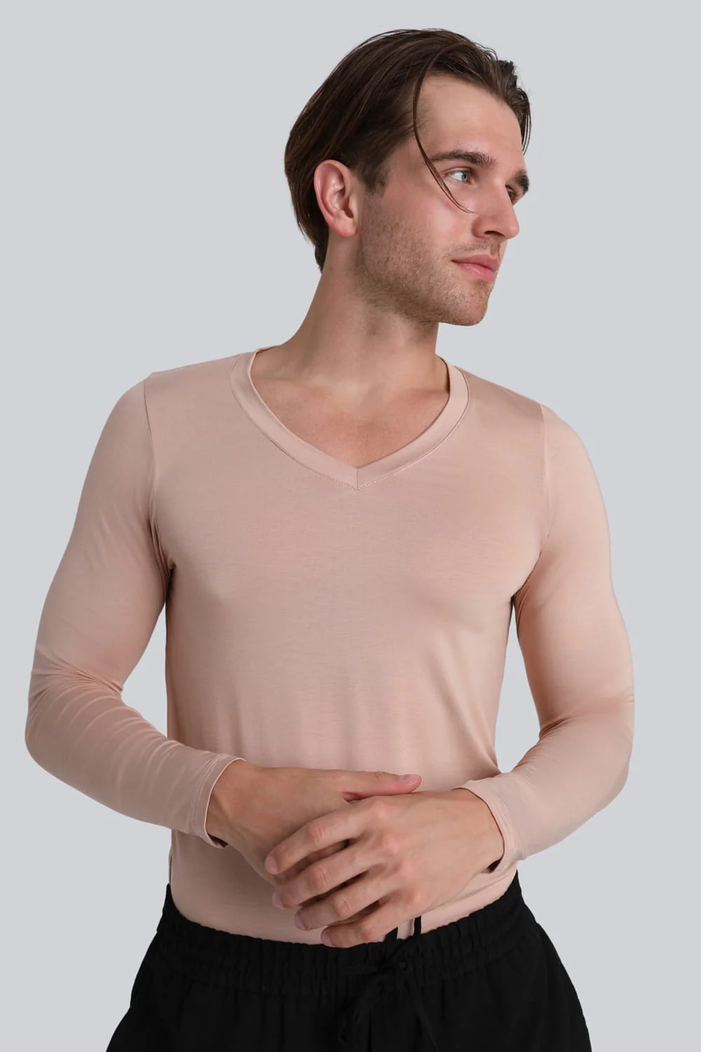 Longsleeve Mr Invisible V-neck Cappuccino - Image 8