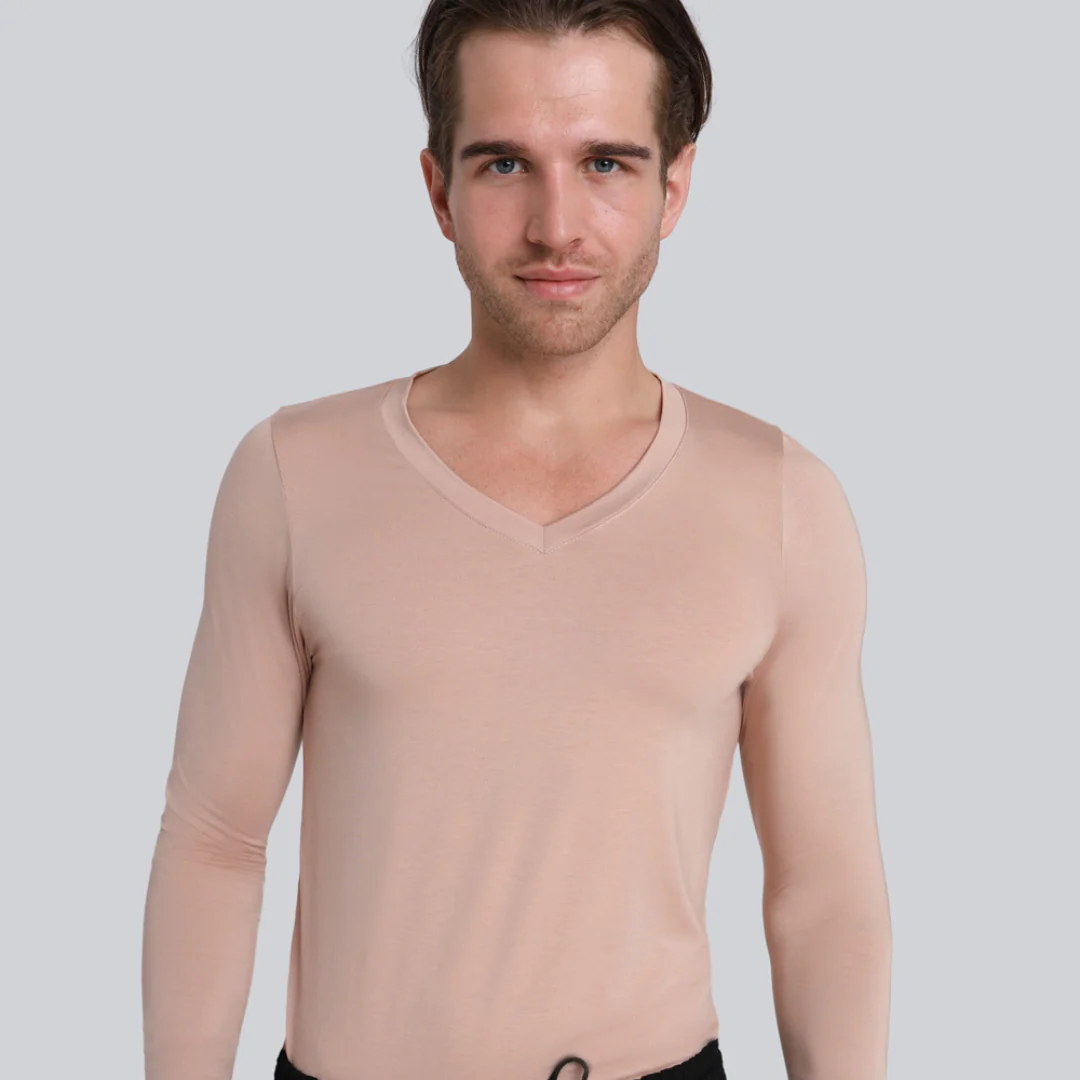 Longsleeve Mr Invisible V-neck Cappuccino - Image 9