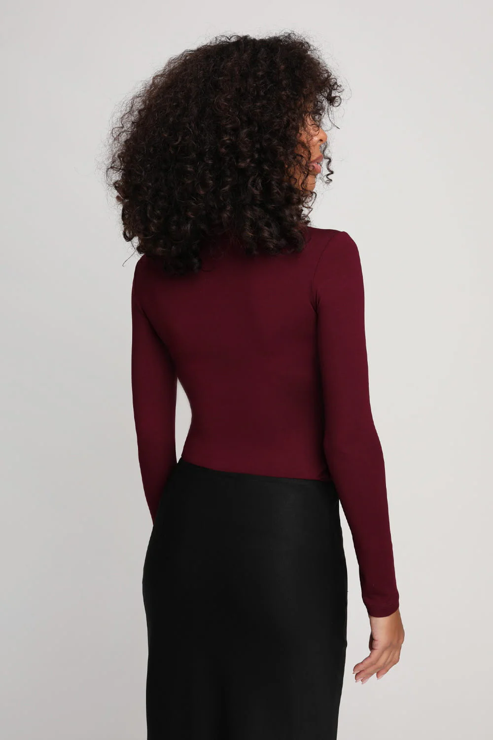 Longsleeve Miss Draped Burgundy - Image 5
