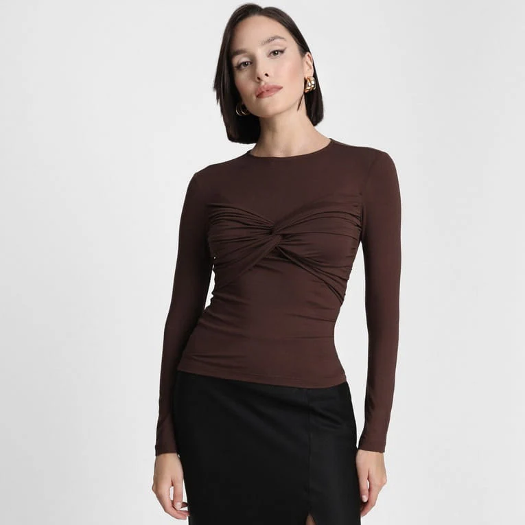 Longsleeve Miss Draped Chocolate - Image 7