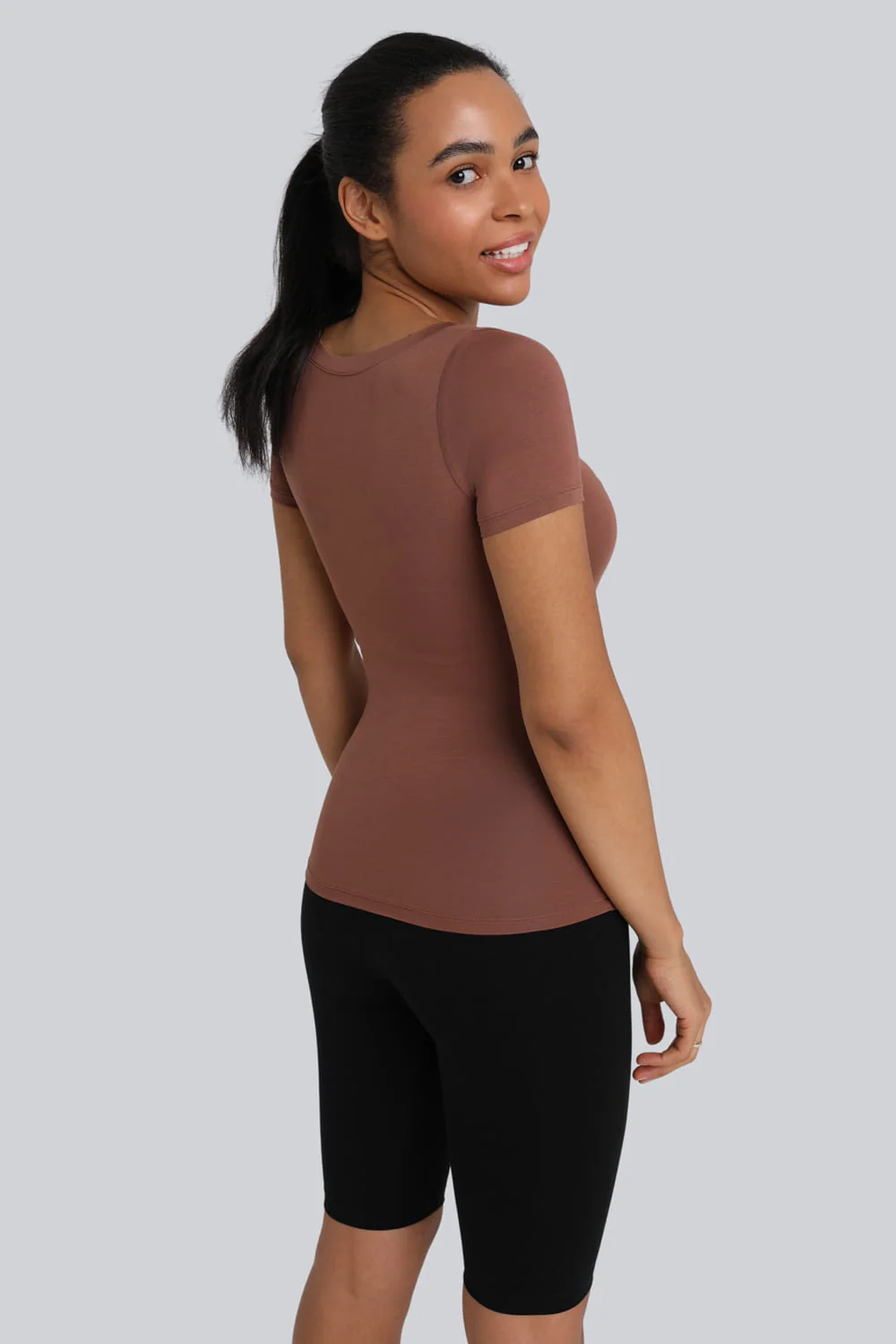 T-shirt Miss invisible V-neck Chocolate - Image 8