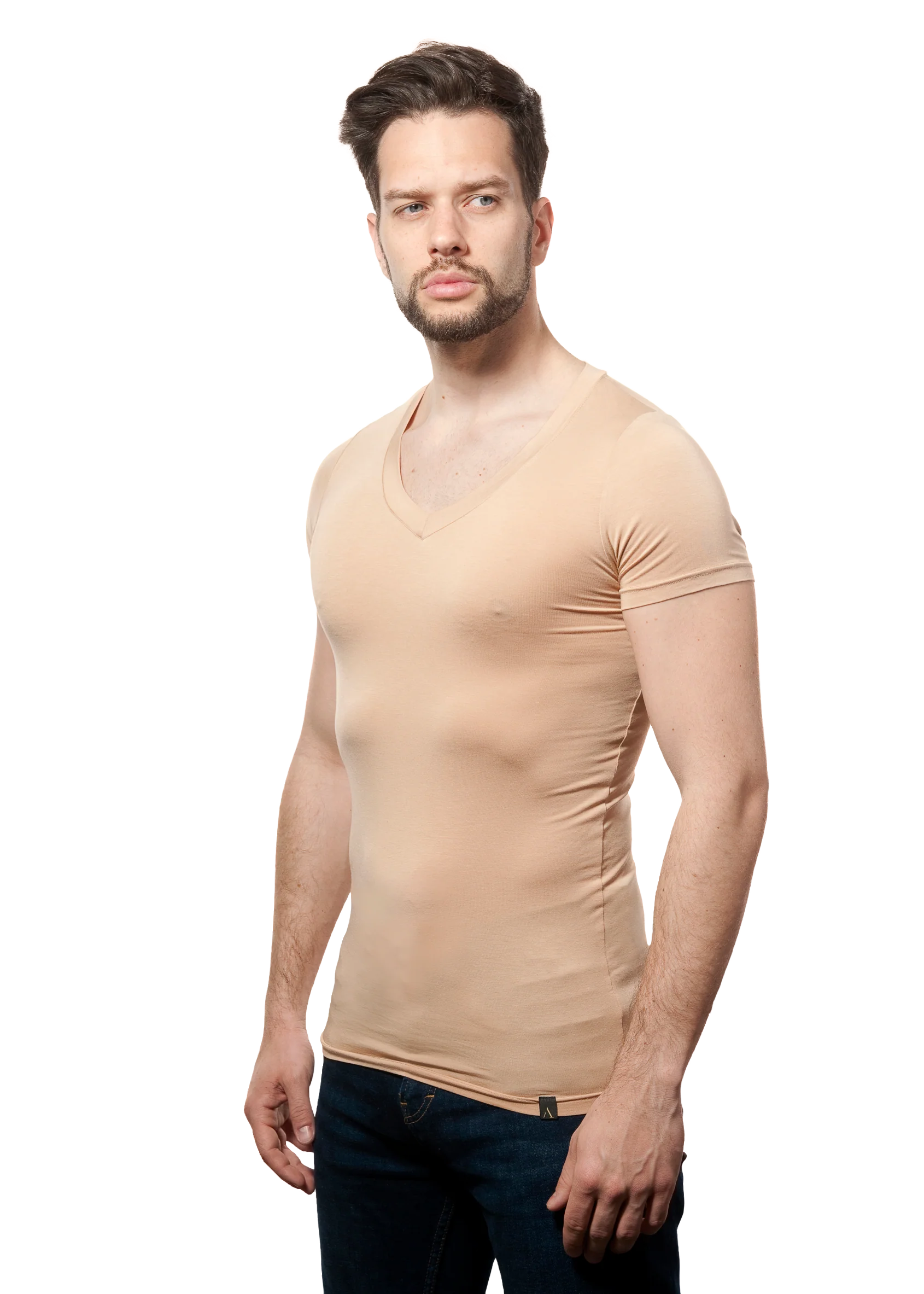 T-shirt Mr Invisible V-neck Nude - Image 6