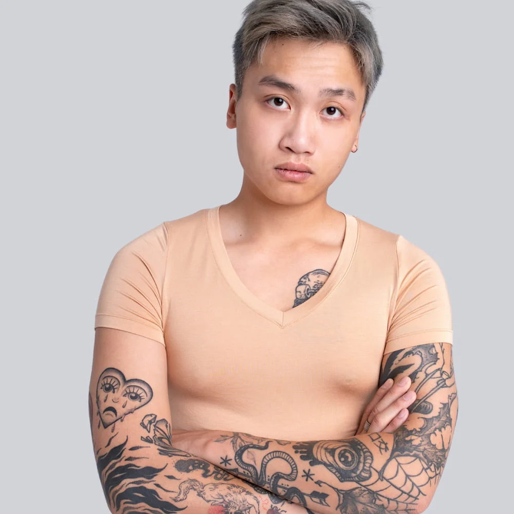 T-shirt Mr Invisible V-neck Nude - Image 9