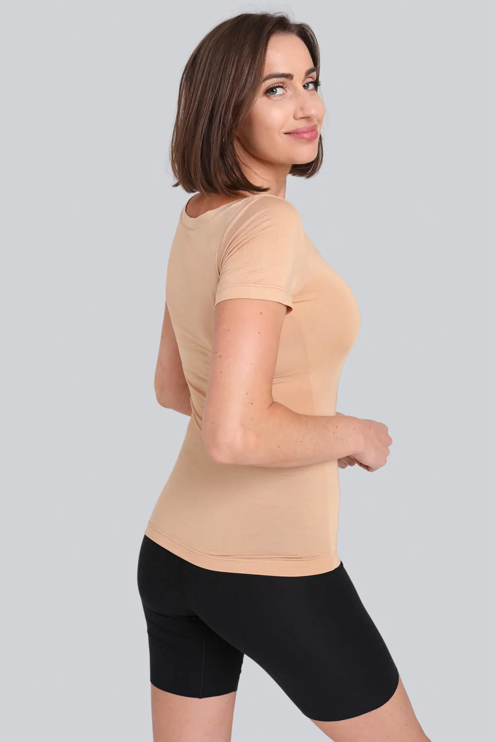 T-shirt Miss Invisible V-neck Nude - Image 4