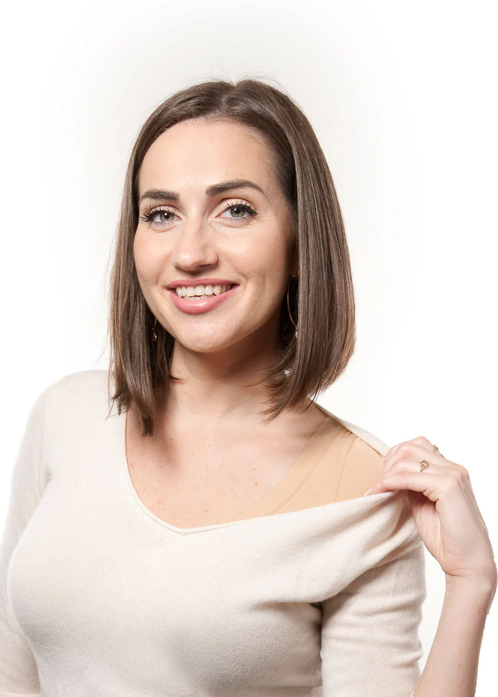 T-shirt Miss Invisible V-neck Nude - Image 8